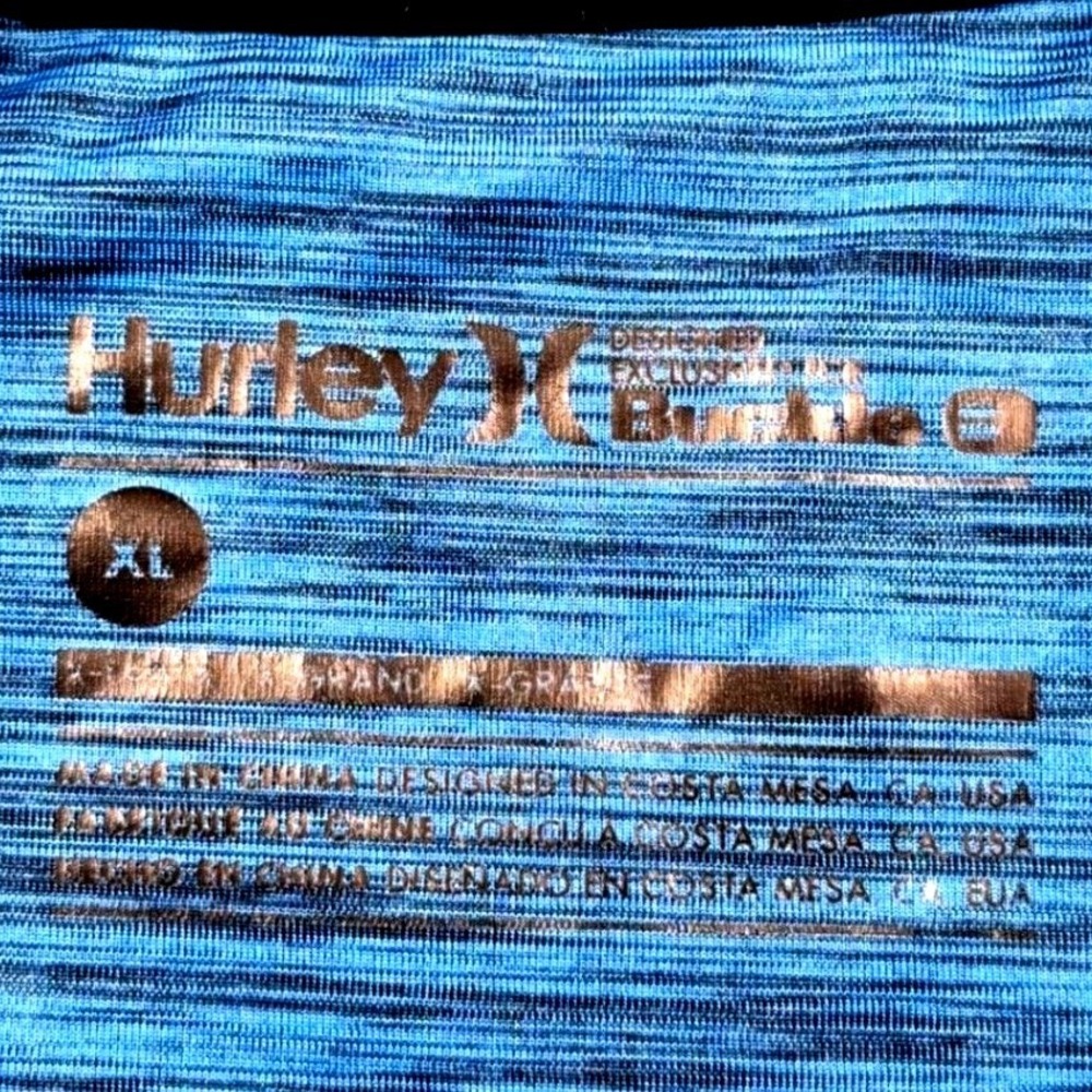 Hurley Buckle Exclusive Polo Shirt Mens XL Blue Black Space Dye Performance Golf - Picture 6 of 10